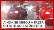 Mulher trafega na contramão e bate em moto ao tentar fugir de blitz da Lei Seca no RJ