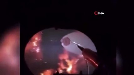Gece görüşlü helikopterlerin yangına müdahalesi aralıksız sürüyor