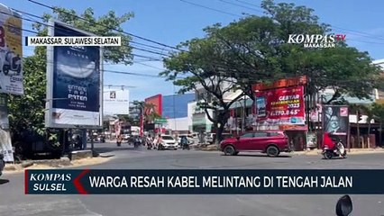 Warga Resah Kabel Melintang di Tengah Jalan