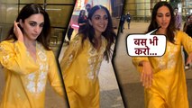 Kiara Advani Beautiful Yellow Suit पहने दिखीं Airport पर, paps से मस्ती मजाक का Video Viral!