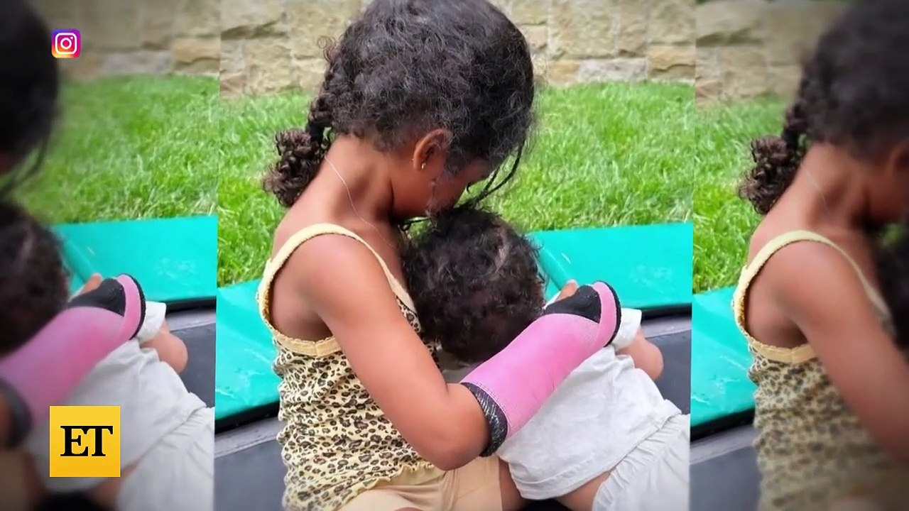 True Thompson and Brother Tatum Have a TRAMPOLINE PARTY