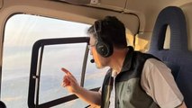 Bakan Yumaklı, Çanakkale’deki orman yangınını havadan helikopterle inceledi