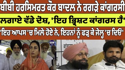 ਬੀਬੀ Harsimrat Kaur Badal ਨੇ ਰਗੜੇ ਕਾਂਗਰਸੀ, ਲਗਾਏ ਵੱਡੇ ਦੋਸ਼, 'ਇਹ ਭ੍ਰਿਸ਼ਟ ਕਾਂਗਰਸ ਹੈ' |Oneindia Punjabi