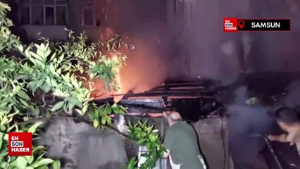 Samsun'da yangına ilk müdahaleyi bekçiler yaptı