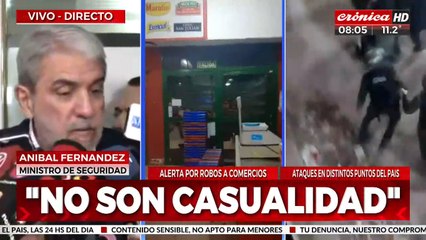 Aníbal Ferrández habló de los saqueos: "No son espontáneos y no son casualidad"