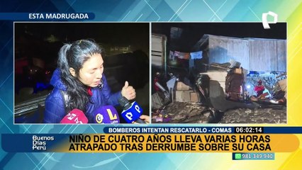 Continúa búsqueda de menor de 4 años sepultado tras derrumbe de vivienda en Collique