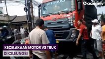 Pengendara Motor Kritis usai Tabrak Tronton di Ciluengsi