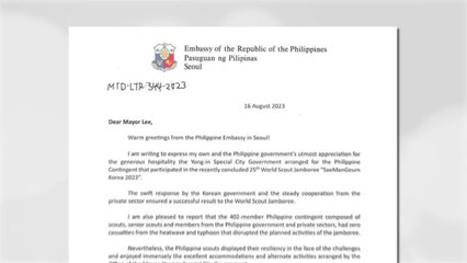 [경기] "잼버리 대원 보살핌에 감사"...필리핀 대사, 용인시장에게 편지 / YTN