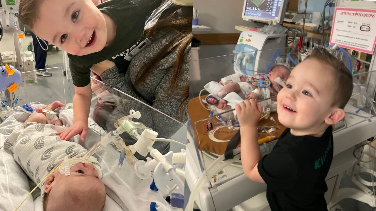 Boy Smiles With Joy When He Finally Gets To Meet Newborn Brother Coming Off Oscillator | Happily TV