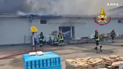 Tải video: Deposito in fiamme nel Crotonese, trenta vigili del fuoco al lavoro