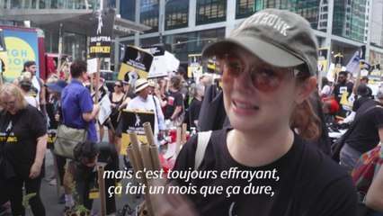 "On poursuit le combat": piquet de grève devant les bureaux d'Amazon et HBO à New York