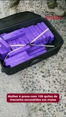 Mulher dirigindo com celular acaba presa com mais de 100 kg de maconha