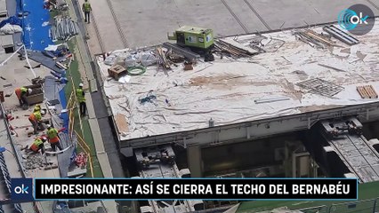 Impresionante: así se cierra el techo del Bernabéu