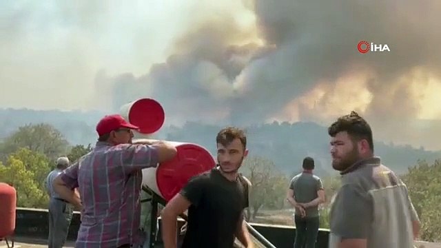 Partage qui a réagi pendant que le feu de forêt à Çanakkale continuait： Je n'ai pas pu regarder le coucher de soleil au maximum