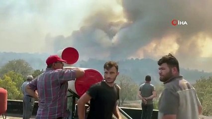 Partage qui a réagi pendant que le feu de forêt à Çanakkale continuait： Je n'ai pas pu regarder le coucher de soleil au maximum