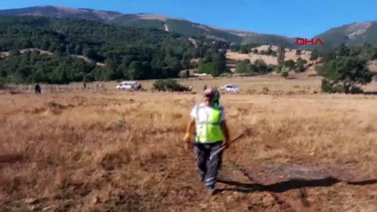Tokat'ta çıkan ot yangını ormana sıçramadan söndürüldü