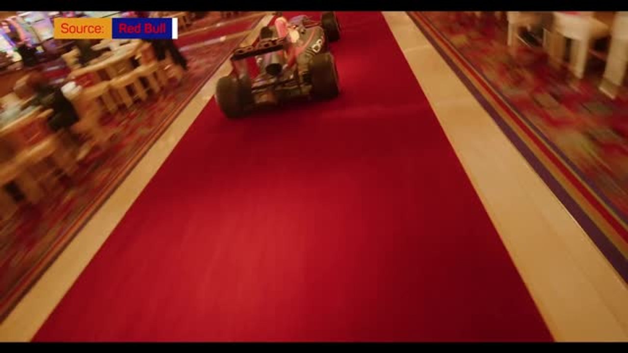 Cash me if you can! - Red Bull F1 car slaloms t...