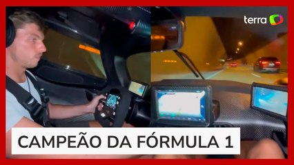Vídeo mostra Verstappen dirigindo acima da velocidade permitida em túnel na França