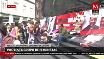 Colectivos feministas protestan contra magistrado acusado de violar a sus hijas, en CdMx