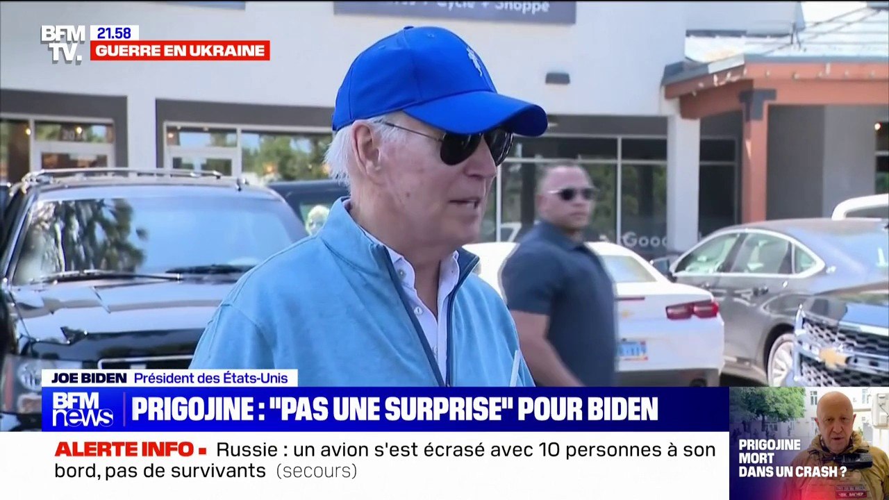 Crash en Russie/Evgueni Prigojine: Joe Biden dit "ne pas savoir de manière certaine ce qu'il s'est passé" mais que "pas grand chose ne se passe en Russie sans que Poutine ne soit derrière"