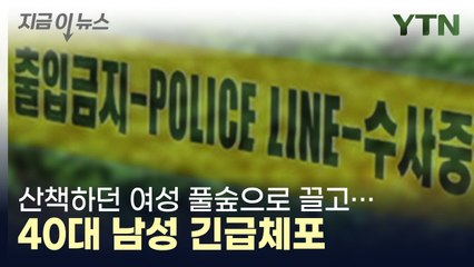 산책하던 여성 풀숲으로 끌고...40대 남성 긴급체포 [지금이뉴스] / YTN