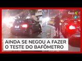 Mulher trafega na contramão e bate em moto ao tentar fugir de blitz da Lei Seca no RJ