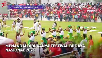 Jokowi dan Warga Mozambik Khidmat Dengar Lagu Indonesia Raya di Festival Budaya Mozambik