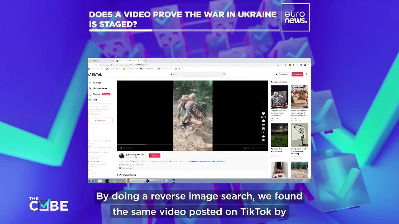 How did a viral video fuel false claims the war in Ukraine is staged?