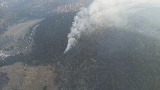 Eskişehir'deki orman yangınına havadan müdahale yeniden başladı