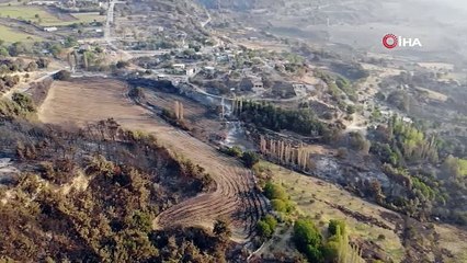 Çanakkale’de yanan alanlar böyle görüntülendi