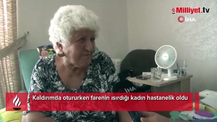 İzmir'de kaldırımda oturan kadını fare ısırdı! O anlar kamerada