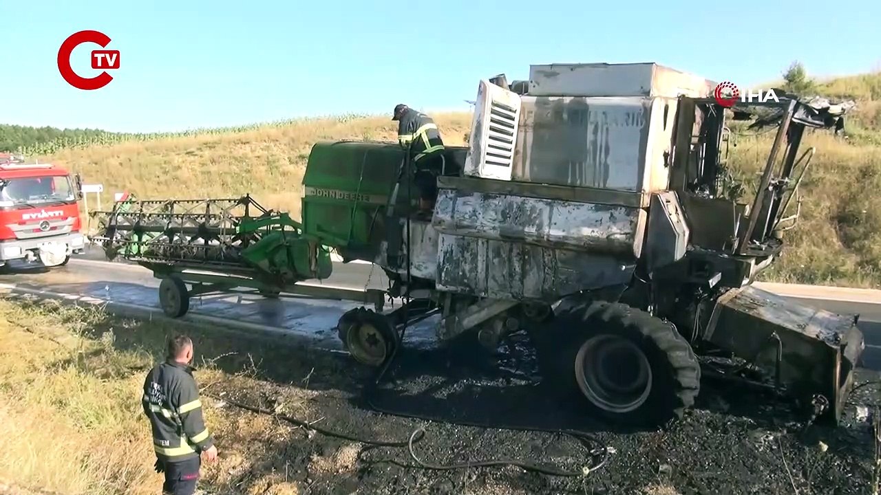 Aşırı sıcak etkisi Biçerdöver tutuştu