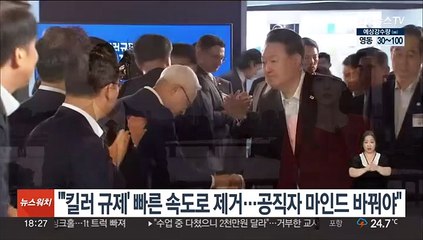 윤대통령 "'킬러규제' 빠른 속도로 제거…공직자 마인드 바꿔야"