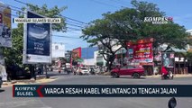 Warga Resah Kabel Melintang Di Tengah Jalan