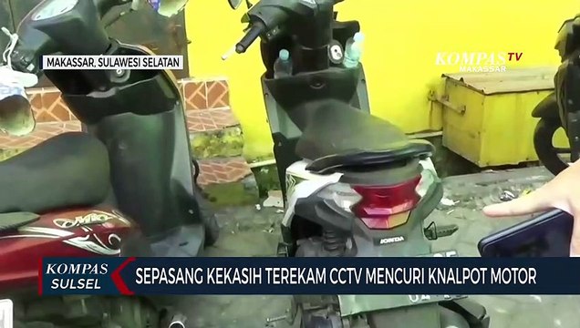 Sepasang Kekasih Terekam CCTV Mencuri Knalpot Morot