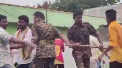 కృష్ణా జిల్లా: టీడీపీ వైసీపీ నేతల బాహాబాహి... పోలీసుల రాకతో...
