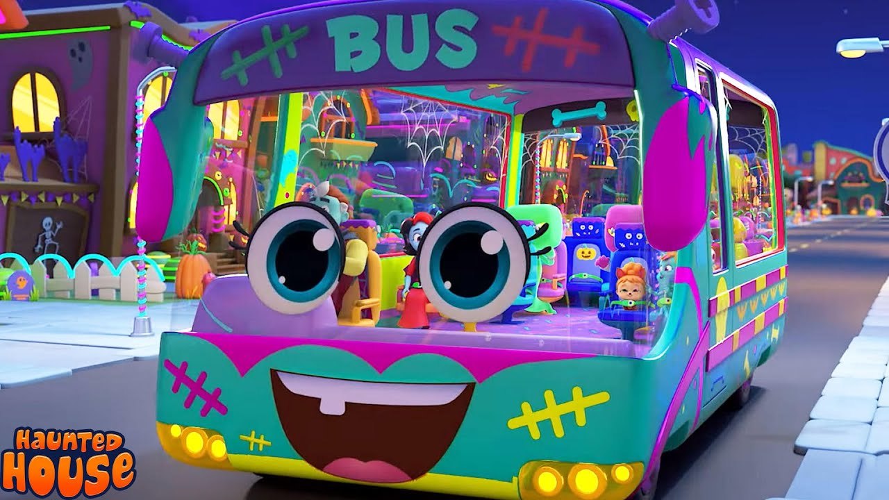Halloween Wheels On The Bus - More Spooky Cartoon For Kids
