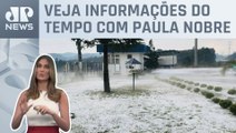 Chuva de granizo deixa camada de gelo em cidade de Santa Catarina | Previsão do Tempo