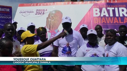 Youssouf Ouattara et Mamadou Ouattara en campagne pour les élections 2023 à Diawala