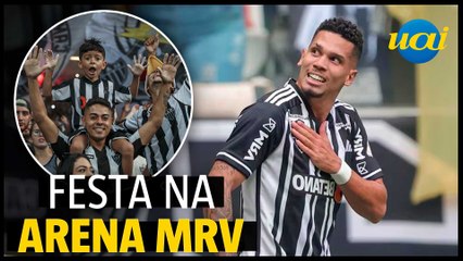 Drone capta comemoração do primeiro gol do Atlético na Arena MRV