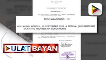 Sep. 11, idineklara ni PBBM bilang special non-working day sa Ilocos Norte kasabay ng paggunita sa ika-106 na kaarawan ni dating Pangulong Ferdinand E. Marcos Sr.