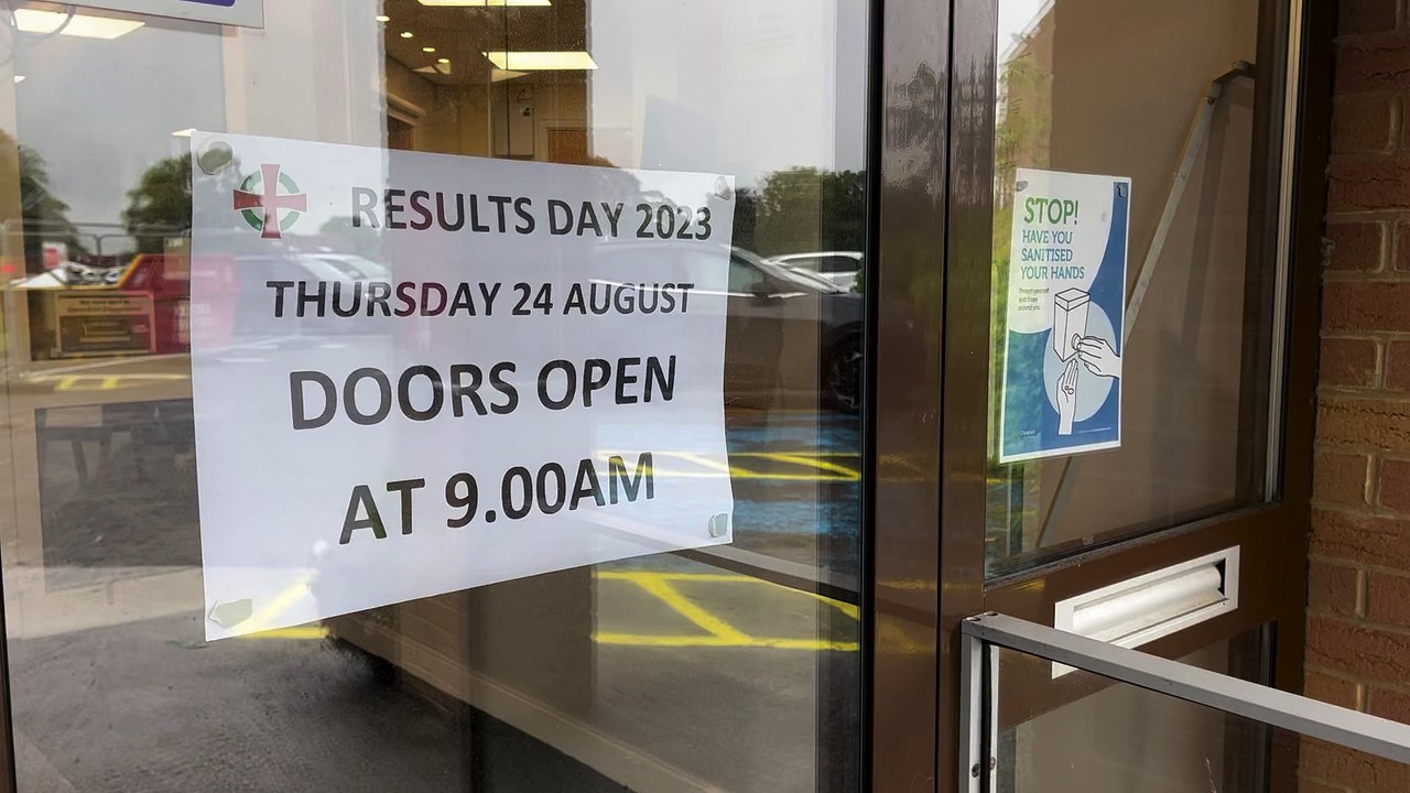 Students at Holy Cross Catholic High School receive their GCSE results.