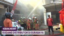 Gudang Dua Lantai di Surabaya Hangus Terbakar