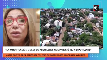 María Bower, expresó "el impacto de la modificación de ley de alquileres va a ser muy positivo"