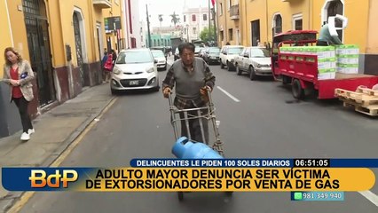 Adulto mayor que se gana la vida vendiendo gas es víctima de extorsionadores