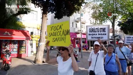 Foça'da deniz ve kıyı kirliliği protestosu!