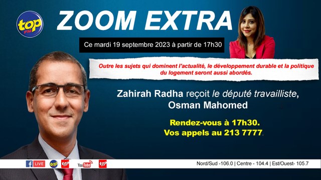 ZOOM EXTRA : les sujets qui dominent l'actualité, le développement durable et la politique du logement seront aussi abordés.