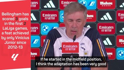 Ancelotti praises Bellingham's adaptation into Real Madrid goalscorer