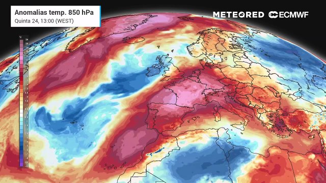 Descida brusca das temperaturas no sábado evidenciado por uma brutal anomalia térmica negativa em Portugal