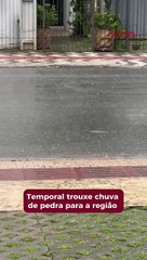 Choveu pedra na região: alerta de temporais, ventania e granizo continua